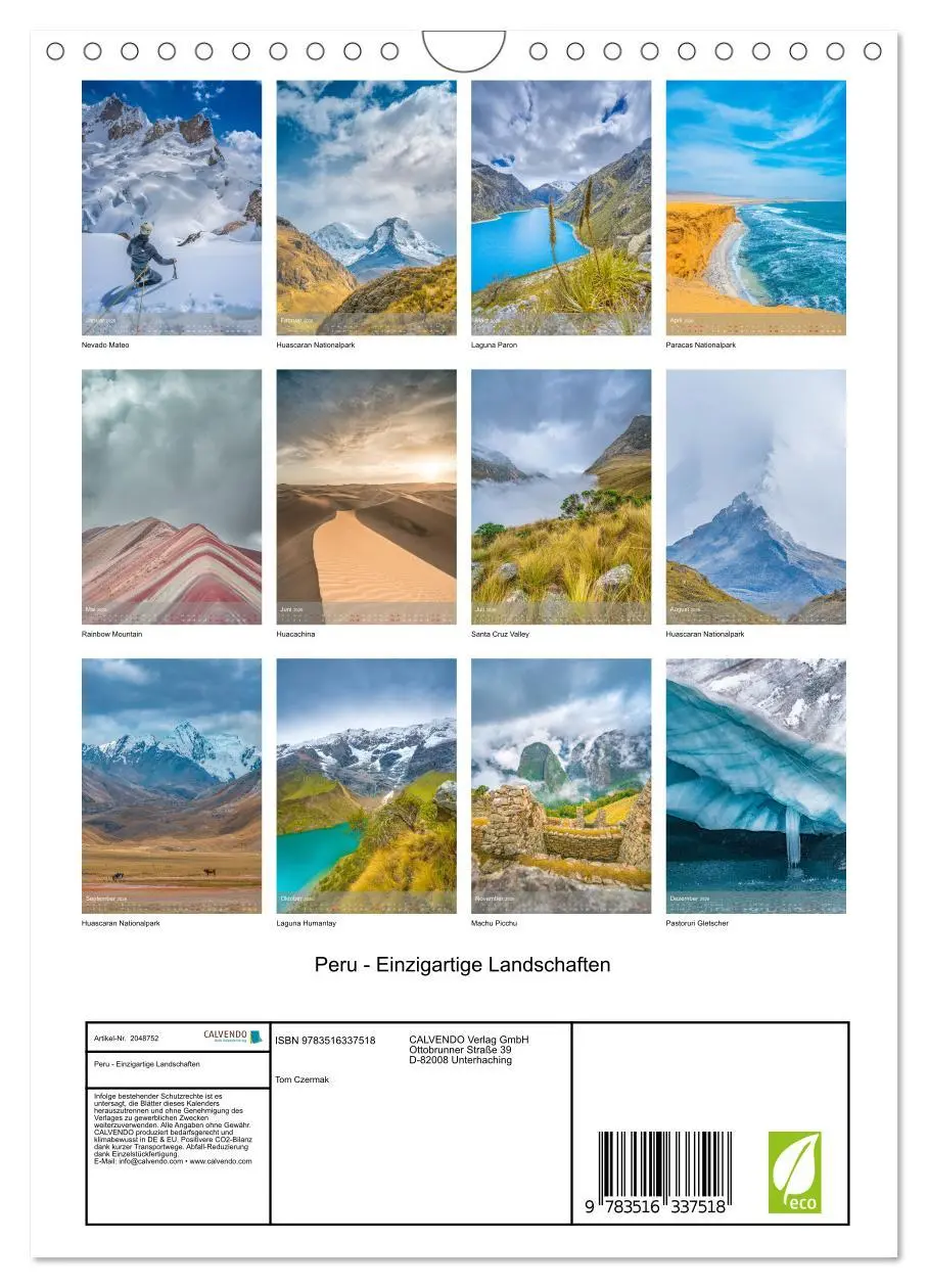 Bild: 9783516337518 | Peru - Einzigartige Landschaften (Wandkalender 2026 DIN A4 hoch),...