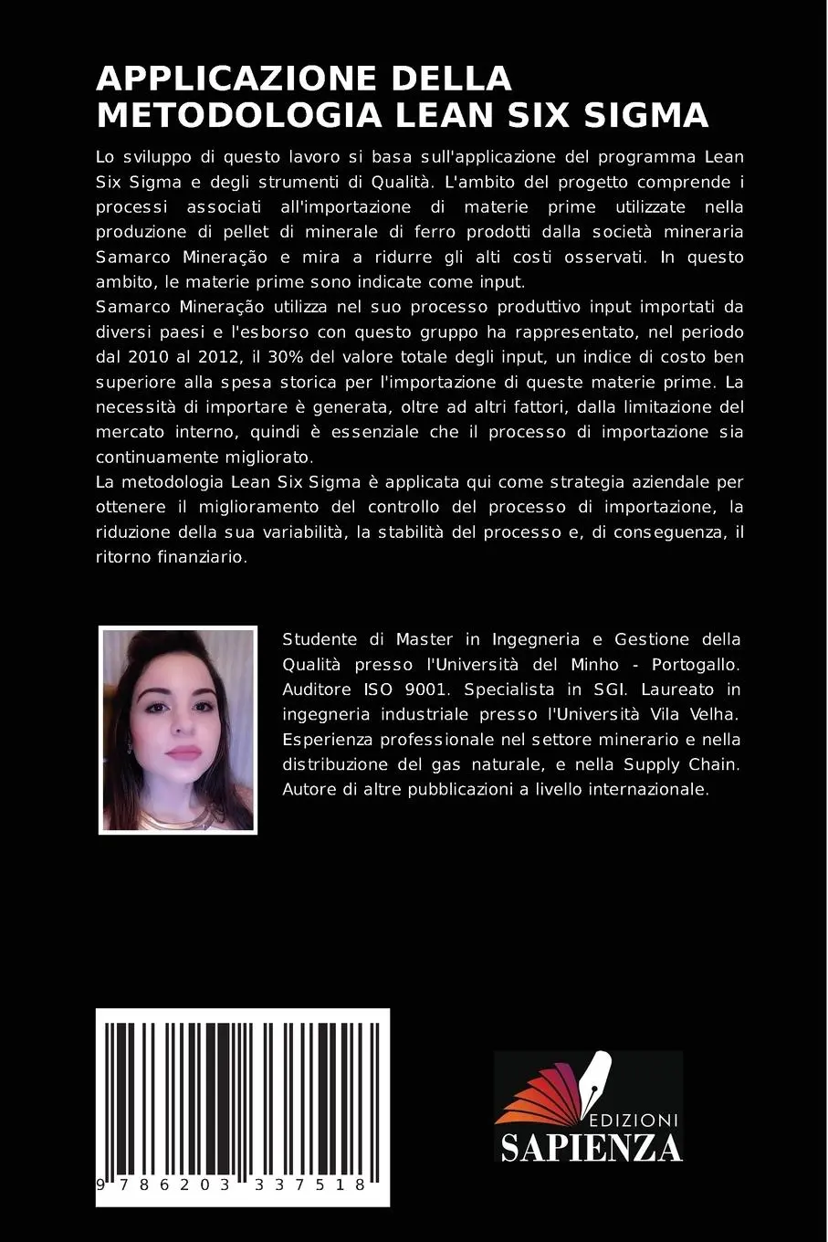 Rückseite: 9786203337518 | APPLICAZIONE DELLA METODOLOGIA LEAN SIX SIGMA | Carolina Ferradaz