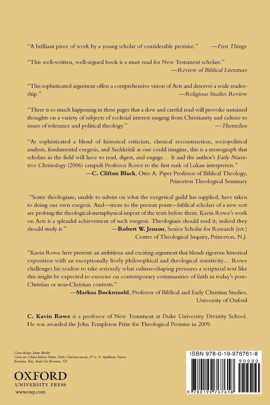 Rückseite: 9780199767618 | World Upside Down | Reading Acts in the Graeco-Roman Age | Rowe | Buch