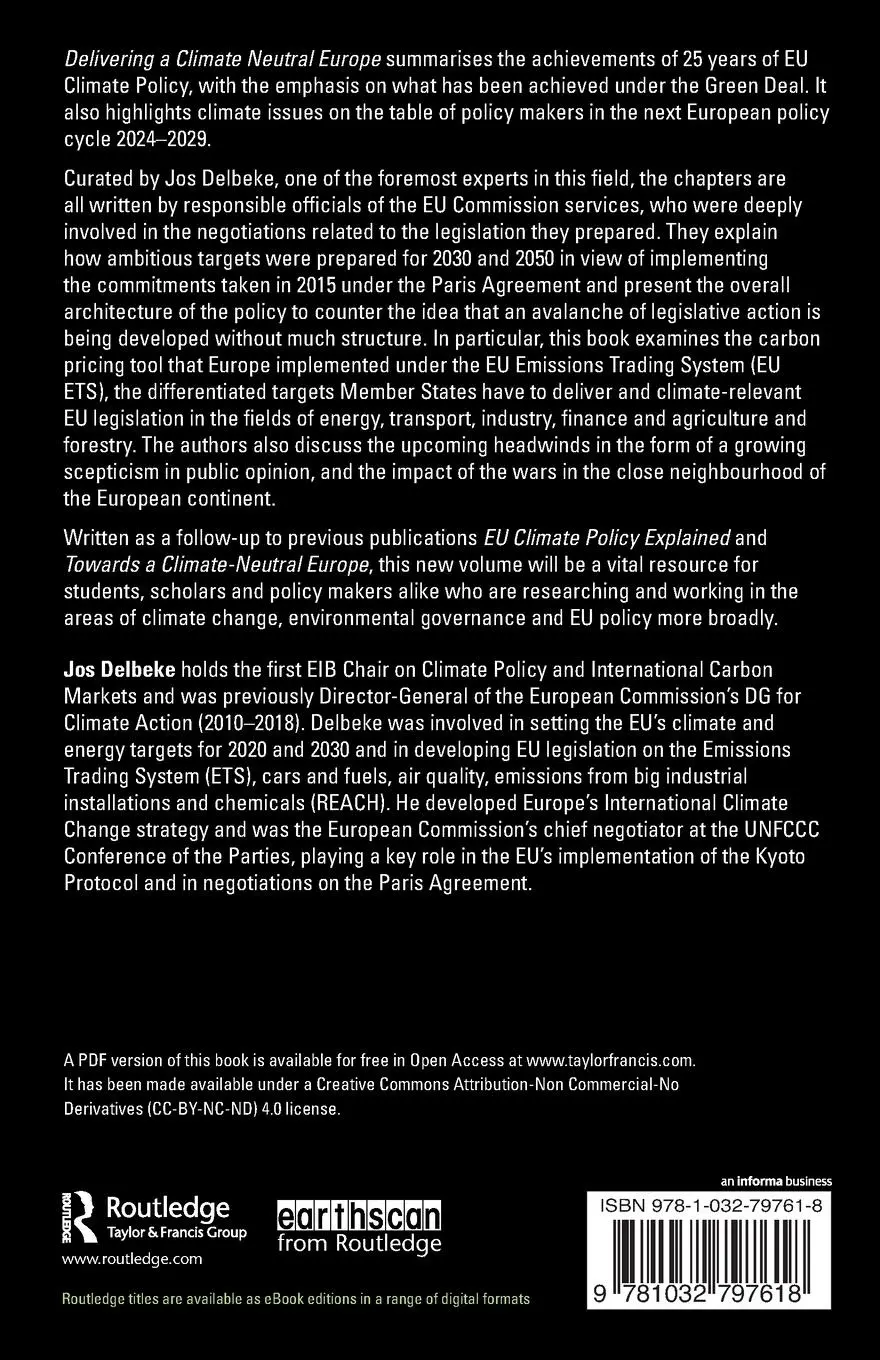 Rückseite: 9781032797618 | Delivering a Climate Neutral Europe | Jos Delbeke | Taschenbuch | 2024