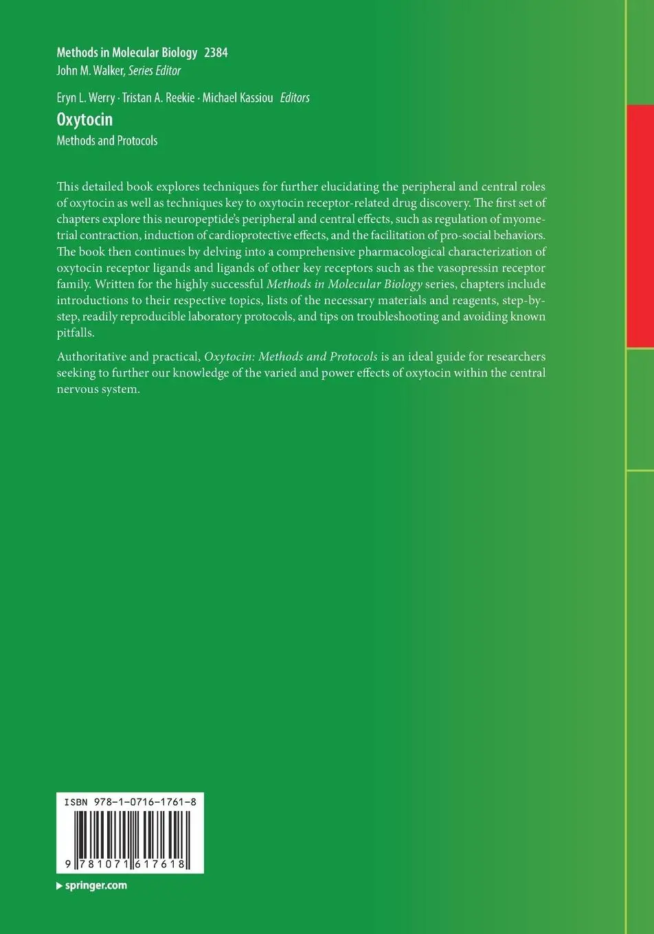 Rückseite: 9781071617618 | Oxytocin | Methods and Protocols | Eryn L. Werry (u. a.) | Taschenbuch