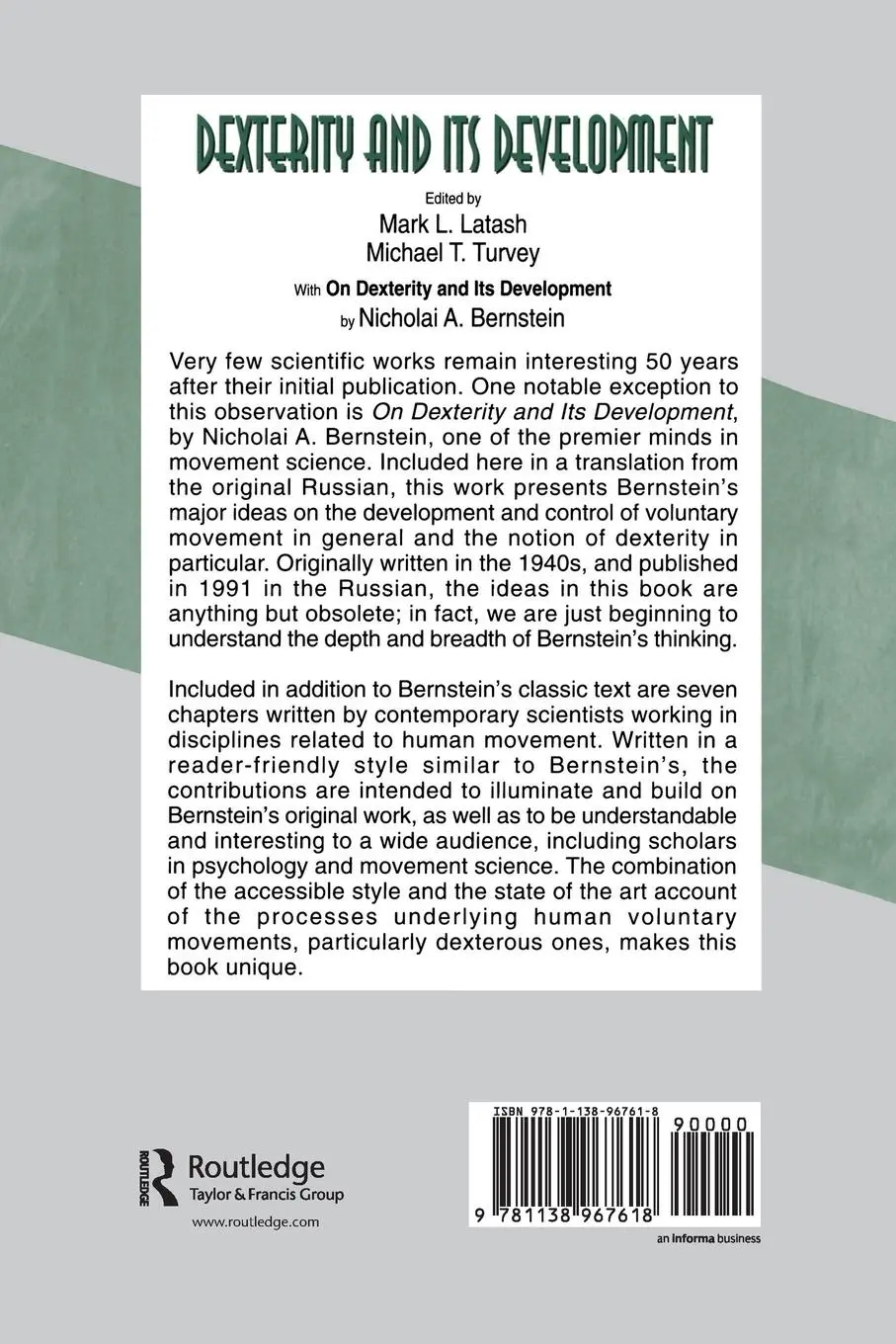 Rückseite: 9781138967618 | Dexterity and Its Development | Nicholai A Bernstein | Taschenbuch