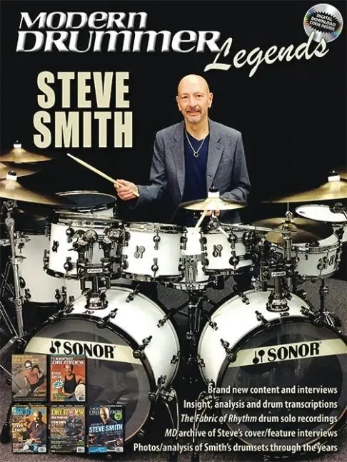 Modern Drummer Legends: Steve Smith Drum Reference Book with Online Audio Career Interviews Drum Transcriptions...