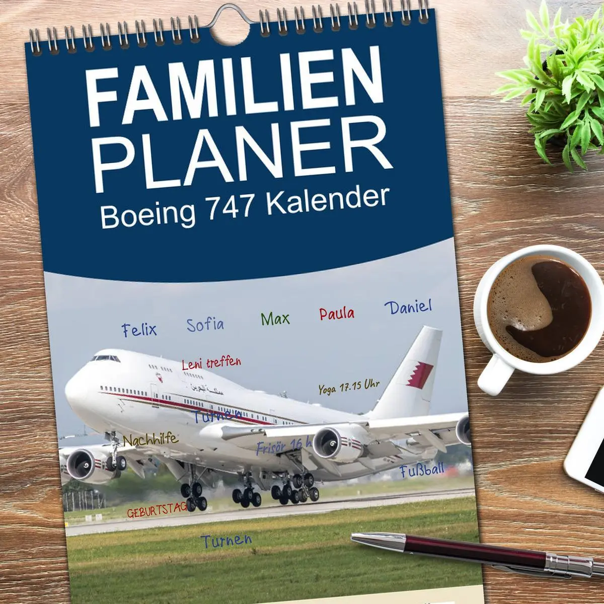 Bild: 9783516497618 | Familienplaner 2026 - Boeing 747 Kalender mit 5 Spalten...