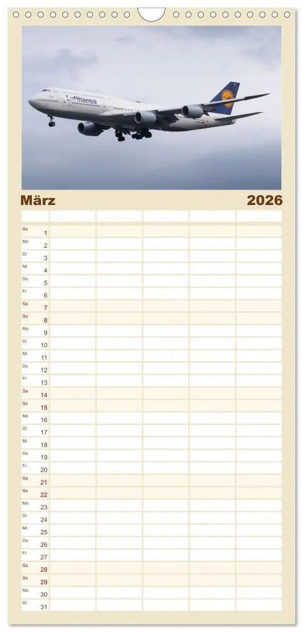 Bild: 9783516497618 | Familienplaner 2026 - Boeing 747 Kalender mit 5 Spalten...