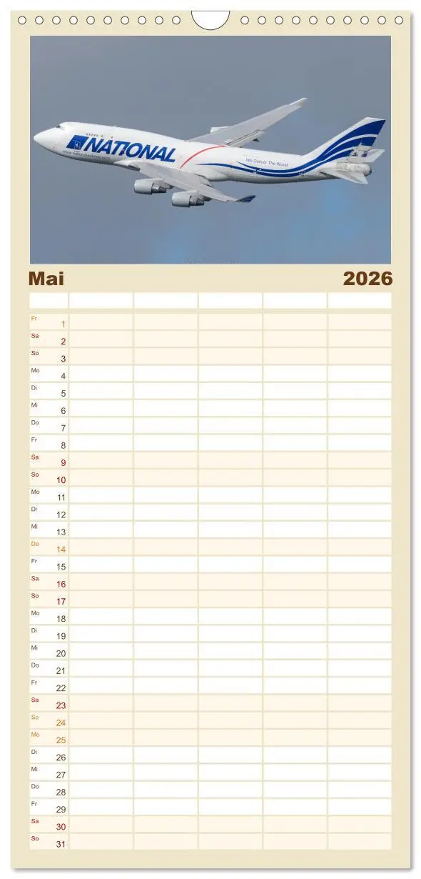 Bild: 9783516497618 | Familienplaner 2026 - Boeing 747 Kalender mit 5 Spalten...