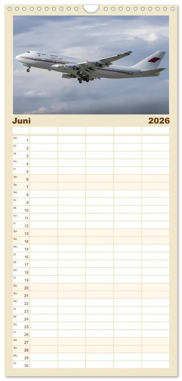 Bild: 9783516497618 | Familienplaner 2026 - Boeing 747 Kalender mit 5 Spalten...