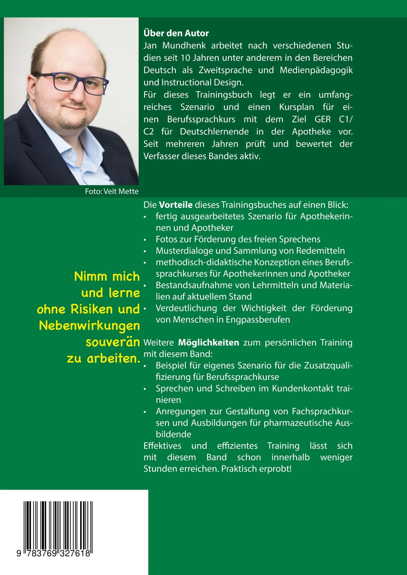 Rückseite: 9783769327618 | Szenario im Berufssprachkurs für Apotheke und Pharmazie: Zu Risiken...