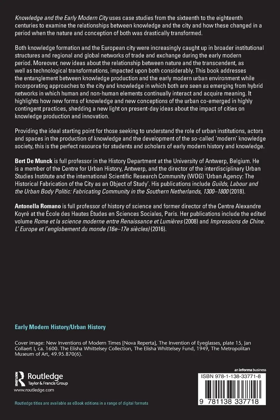 Rückseite: 9781138337718 | Knowledge and the Early Modern City | A History of Entanglements