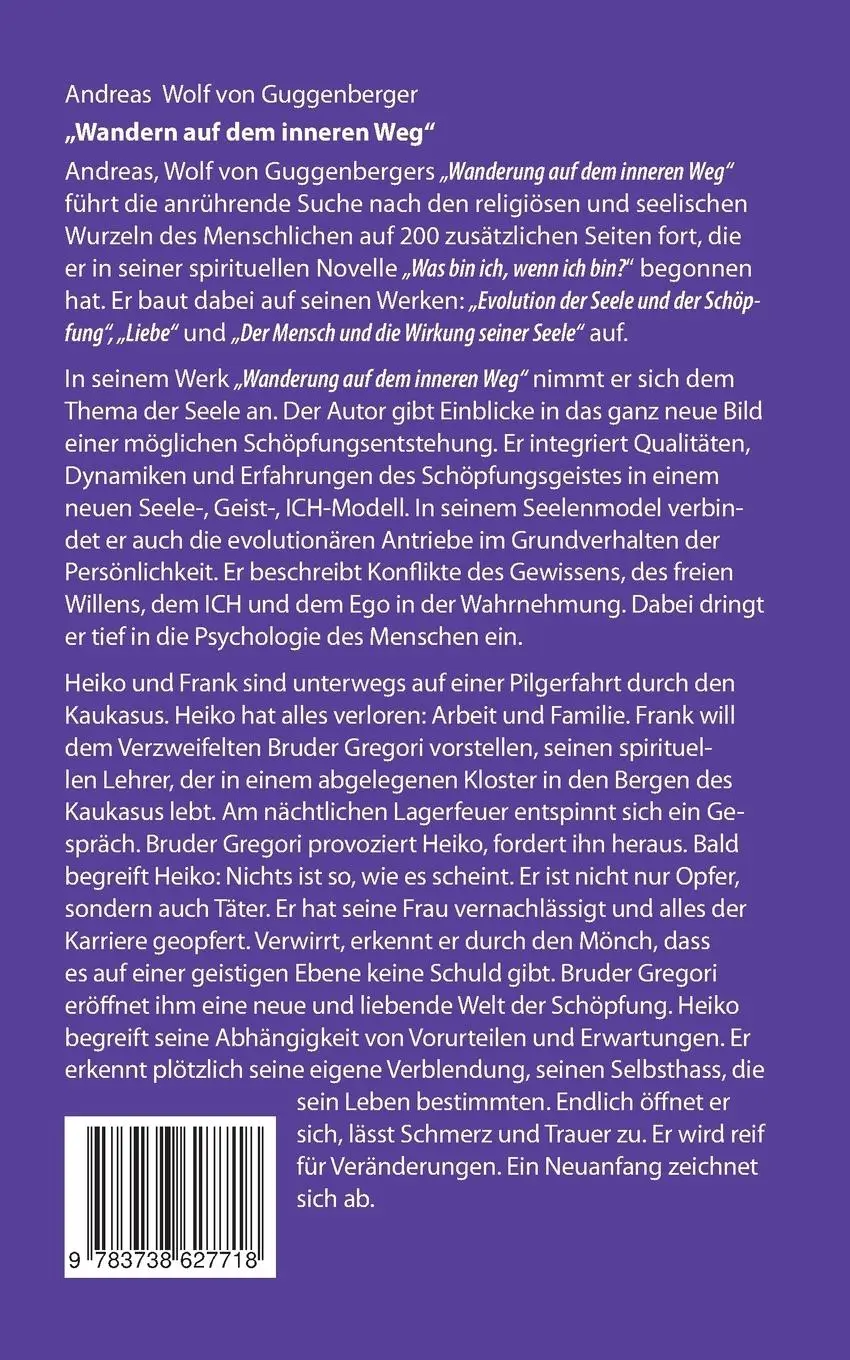 Rückseite: 9783738627718 | Wandern auf dem inneren Weg | Andreas Wolf Von Guggenberger | Buch