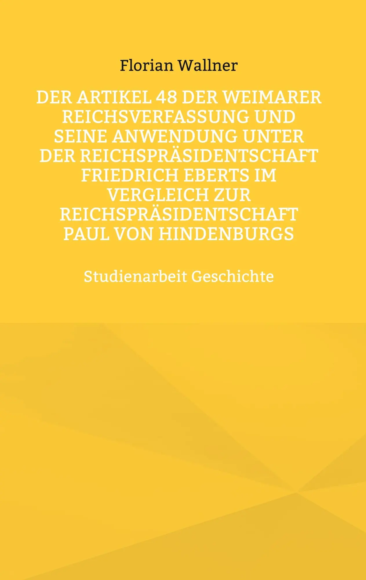 Cover: 9783757817718 | Der Artikel 48 der Weimarer Reichsverfassung und seine Anwendung...