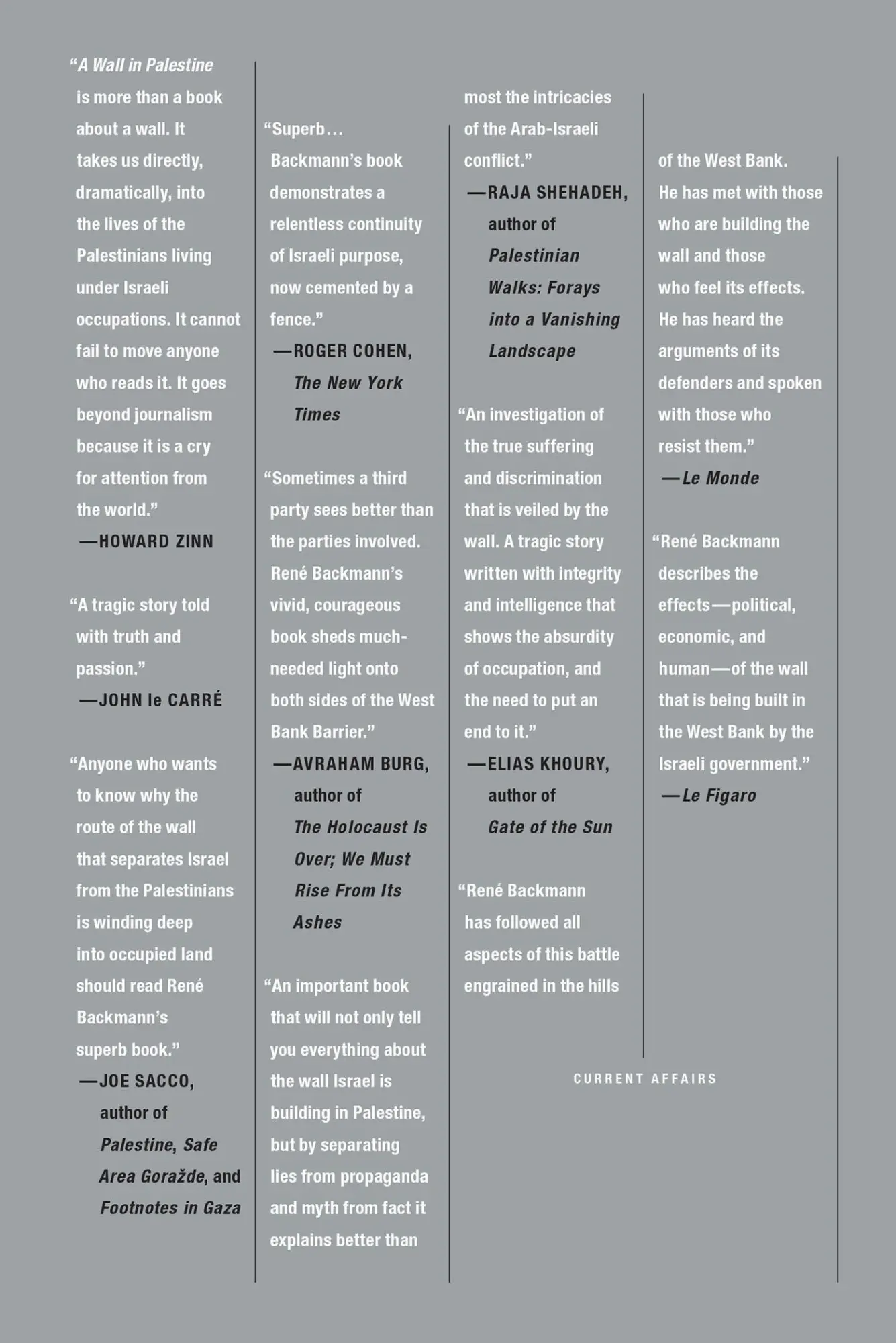 Rückseite: 9780312427818 | A Wall in Palestine | Rene Backman | Taschenbuch | 274 S. | Englisch