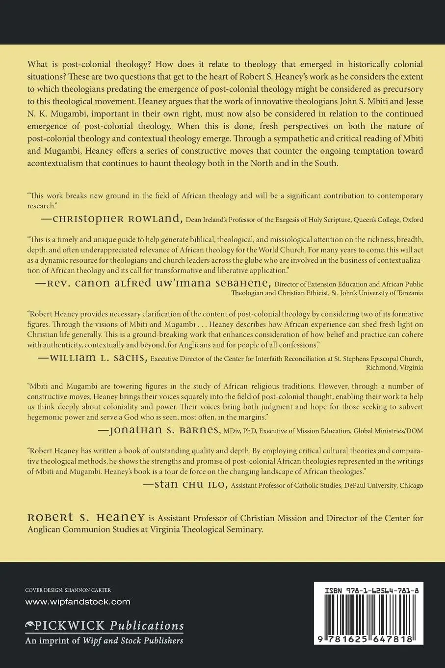 Rückseite: 9781625647818 | From Historical to Critical Post-Colonial Theology | Robert S. Heaney