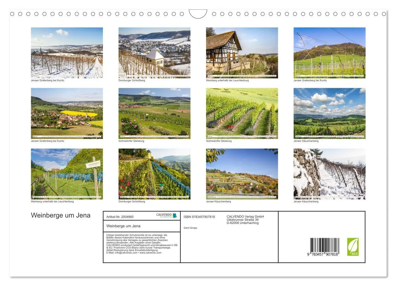Bild: 9783457907818 | Weinberge um Jena (Wandkalender 2026 DIN A3 quer), CALVENDO...