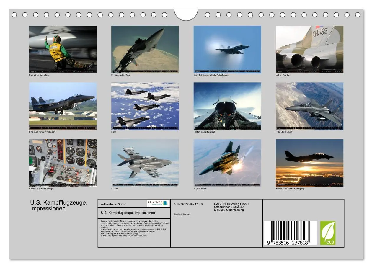 Bild: 9783516237818 | U.S. Kampfflugzeuge. Impressionen (Wandkalender 2026 DIN A4 quer),...
