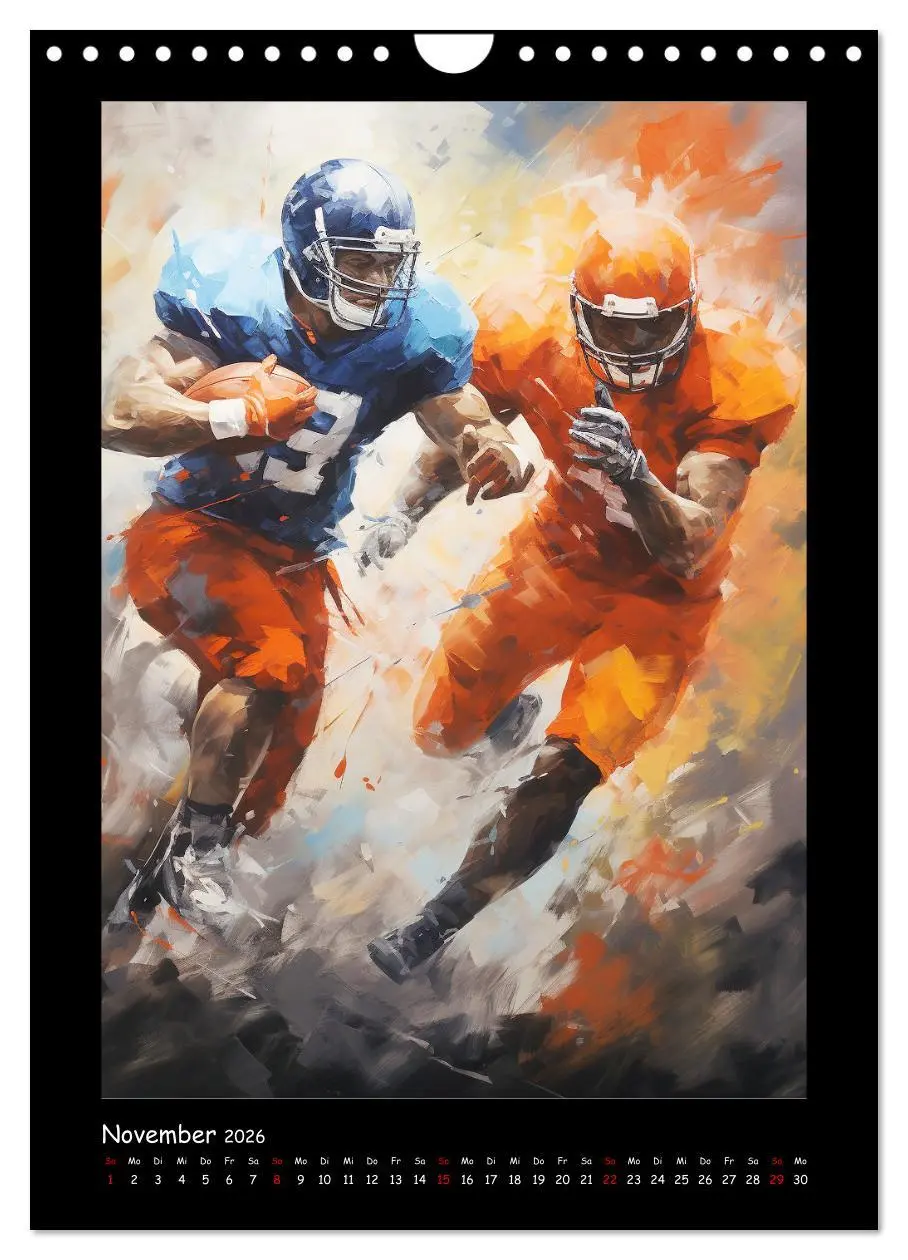 Bild: 9783516307818 | American Football. Paintings (Wandkalender 2026 DIN A4 hoch),...