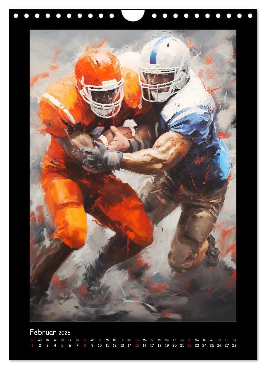 Bild: 9783516307818 | American Football. Paintings (Wandkalender 2026 DIN A4 hoch),...
