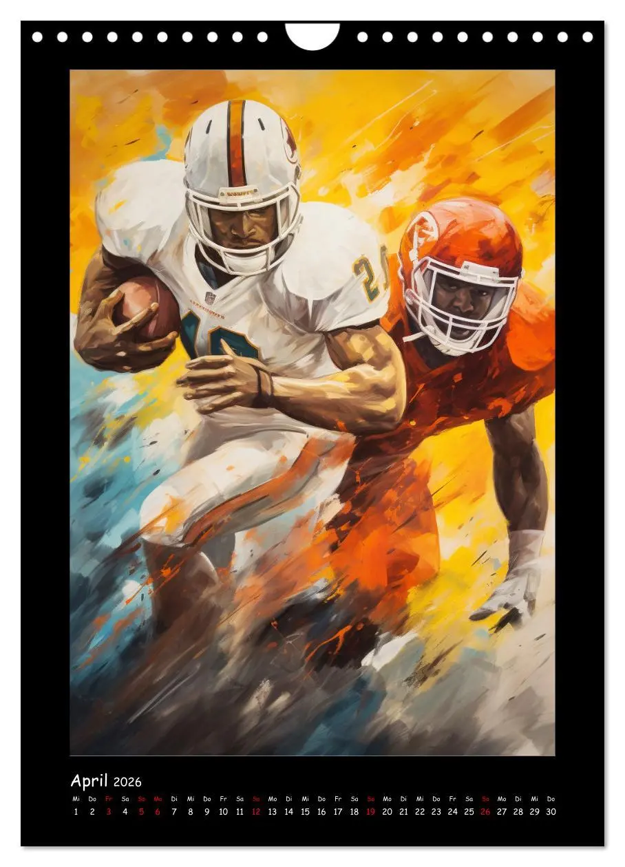 Bild: 9783516307818 | American Football. Paintings (Wandkalender 2026 DIN A4 hoch),...