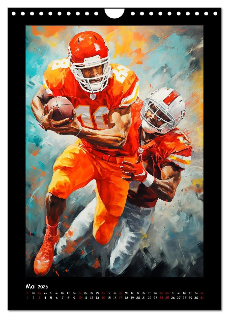 Bild: 9783516307818 | American Football. Paintings (Wandkalender 2026 DIN A4 hoch),...