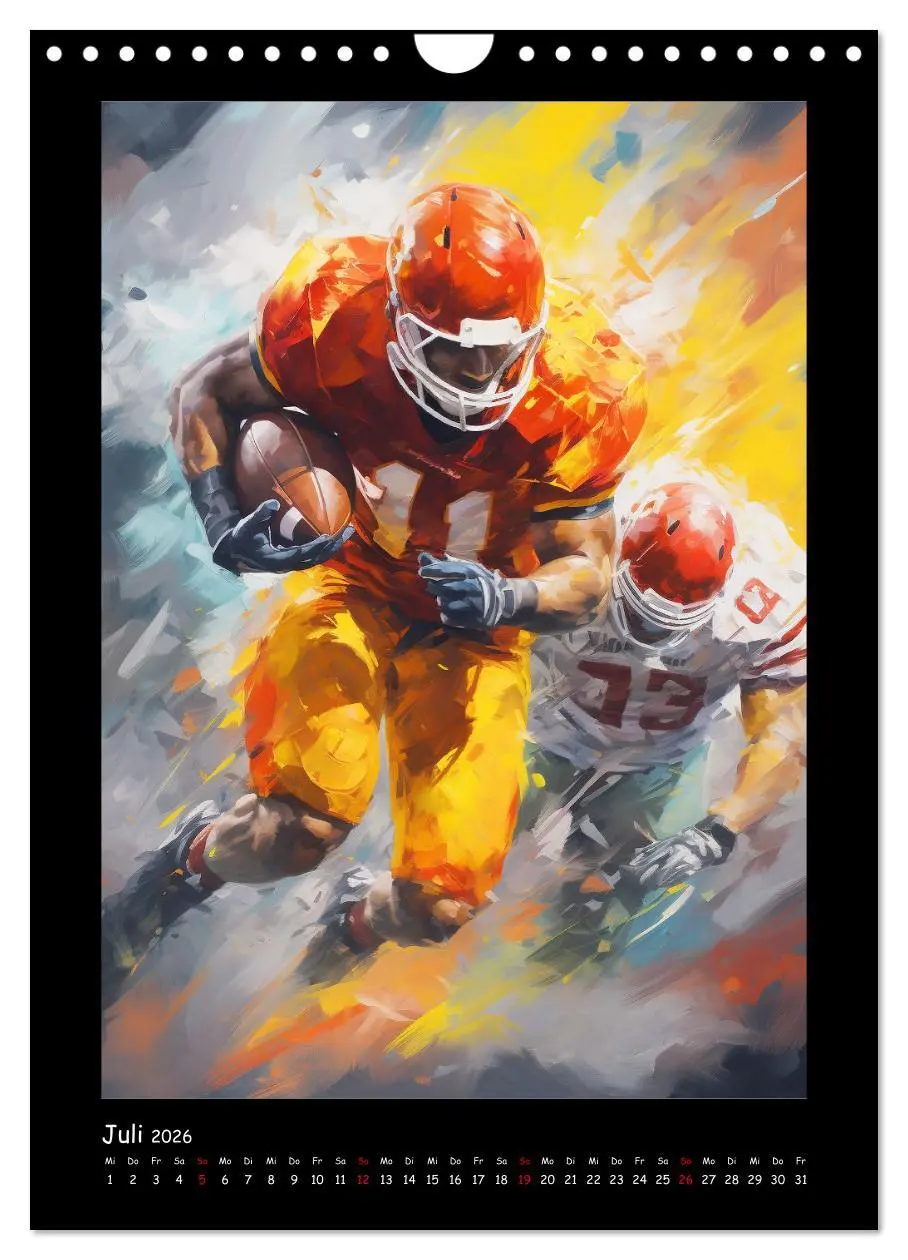 Bild: 9783516307818 | American Football. Paintings (Wandkalender 2026 DIN A4 hoch),...