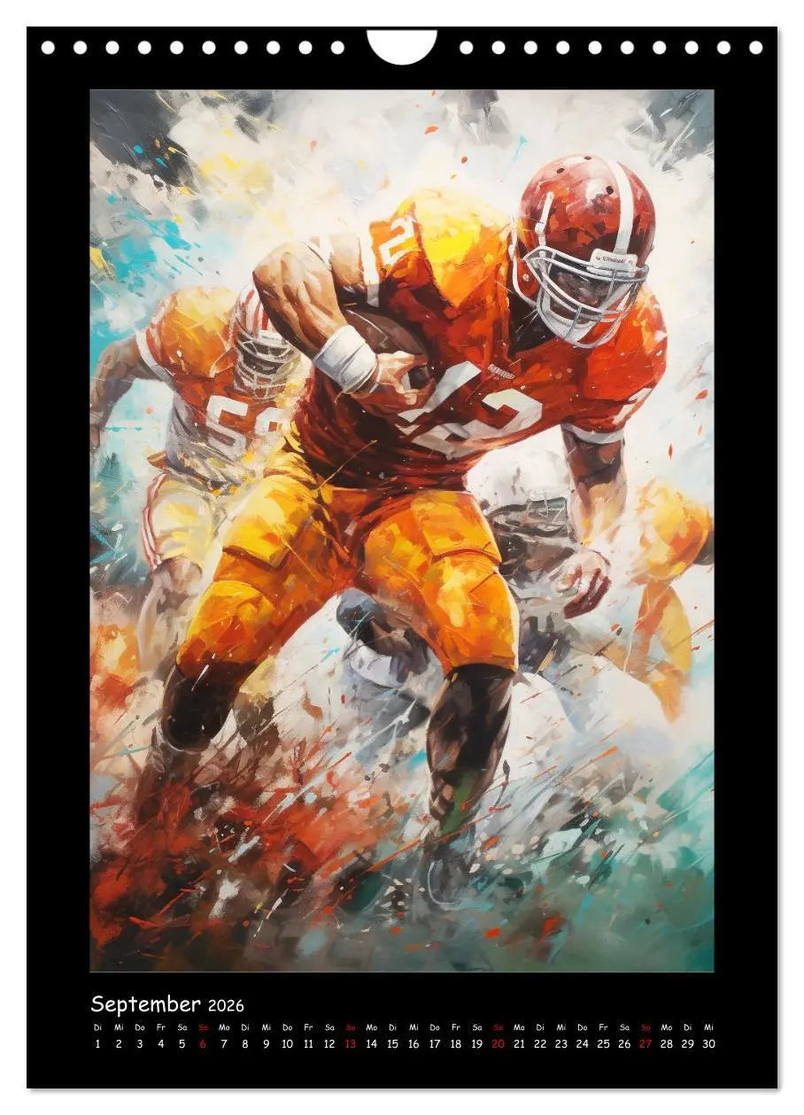 Bild: 9783516307818 | American Football. Paintings (Wandkalender 2026 DIN A4 hoch),...