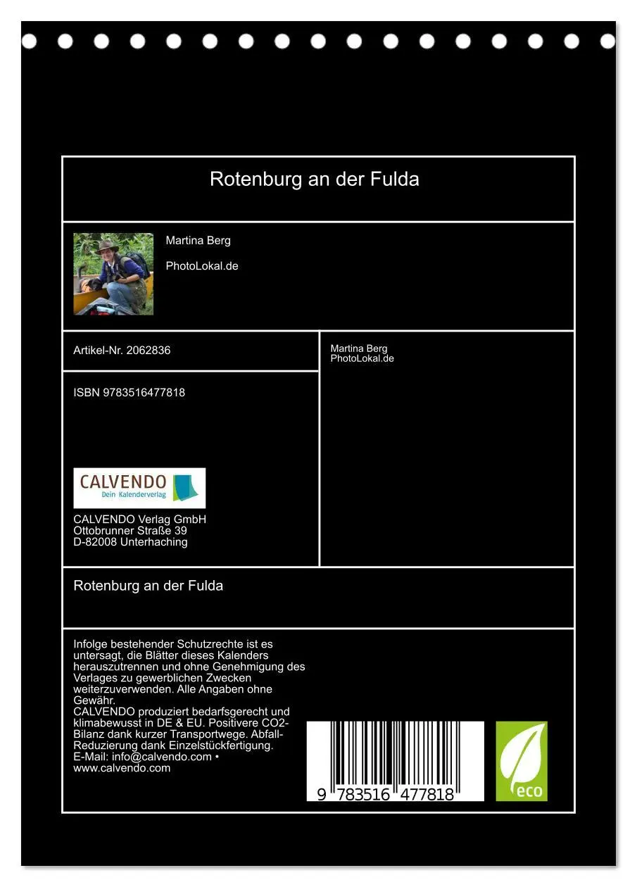 Bild: 9783516477818 | Rotenburg an der Fulda (Tischkalender 2026 DIN A5 hoch), CALVENDO...