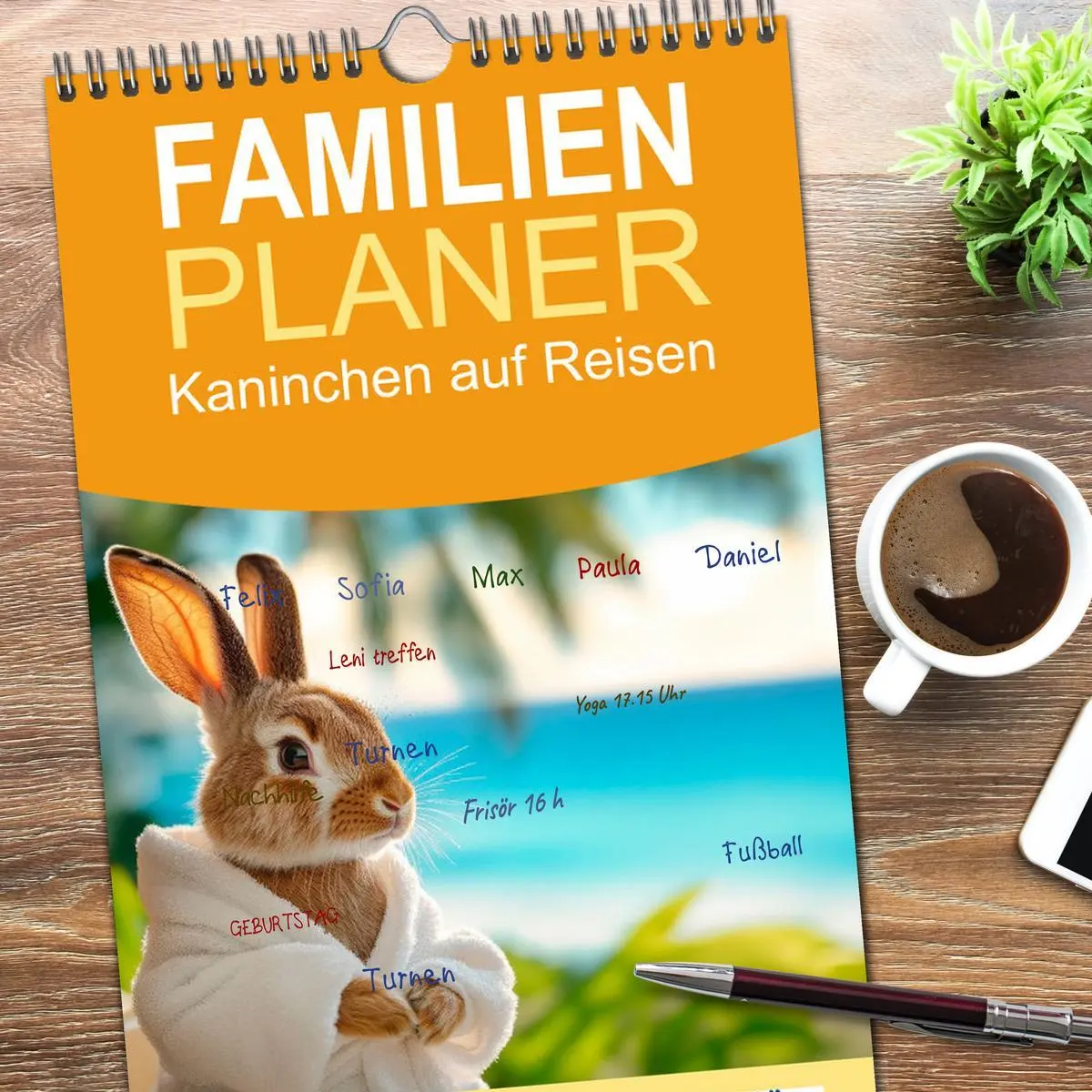 Bild: 9783516617818 | Familienplaner 2026 - Kaninchen auf Reisen mit 5 Spalten...