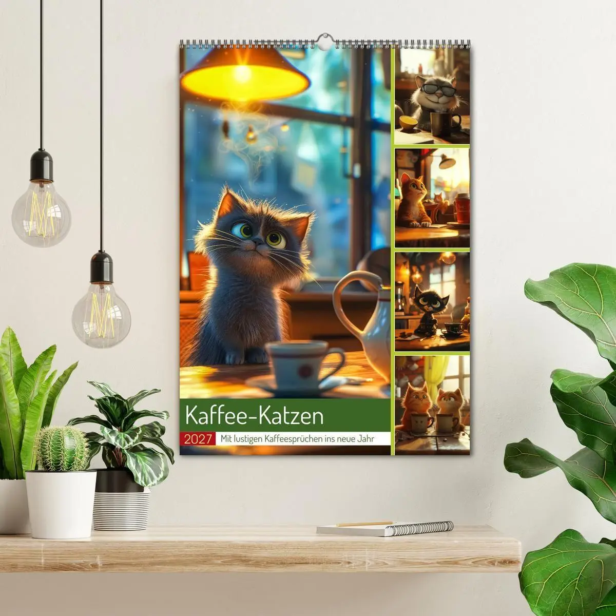 Bild: 9783569187818 | Kaffee-Katzen (Wandkalender 2027 DIN A2 hoch), CALVENDO Monatskalender