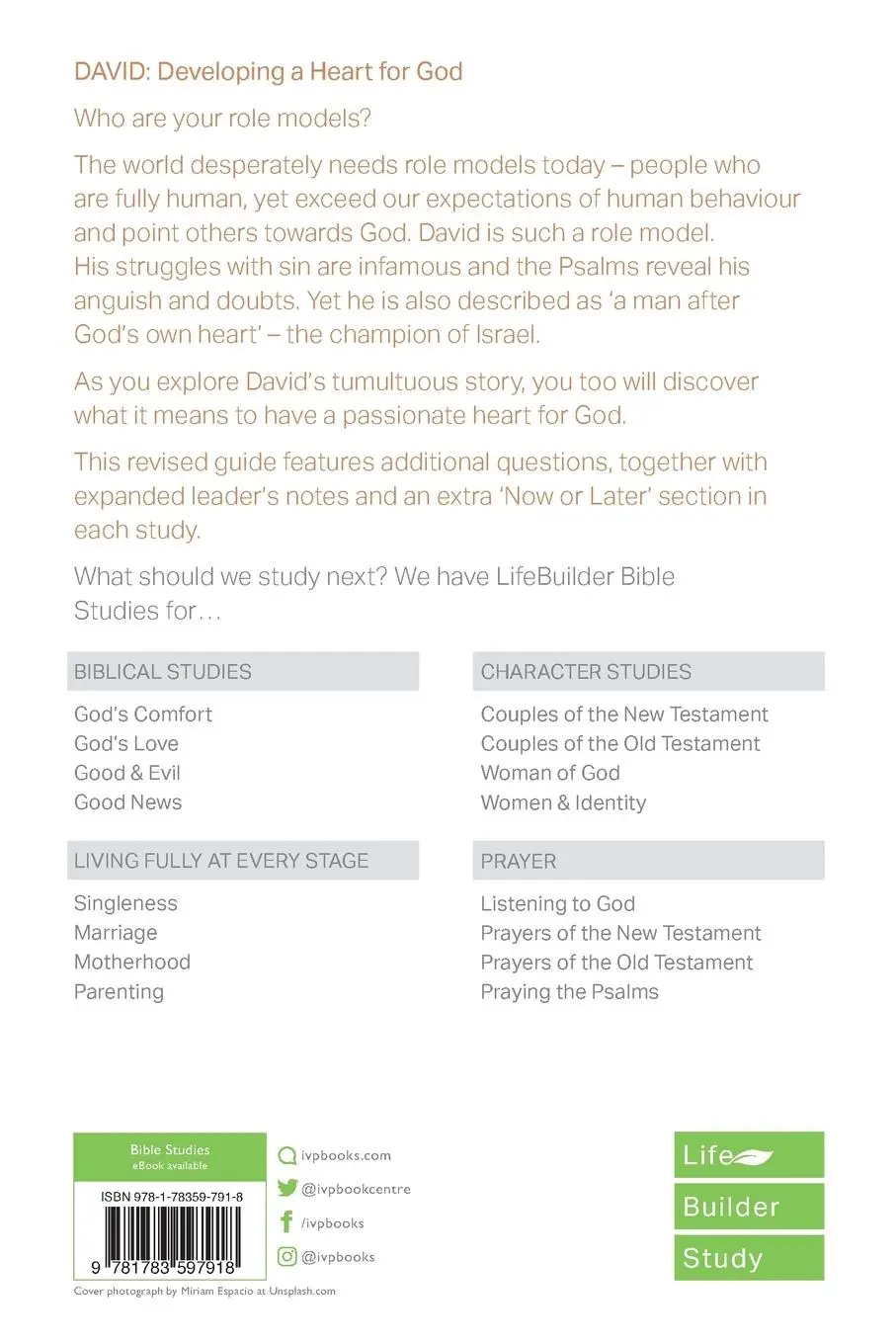 Rückseite: 9781783597918 | David (Lifebuilder Study Guides) | Developing a heart for God | Buch