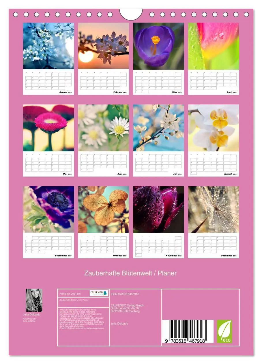Bild: 9783516467918 | Zauberhafte Blütenwelt / Planer (Wandkalender 2026 DIN A4 hoch),...