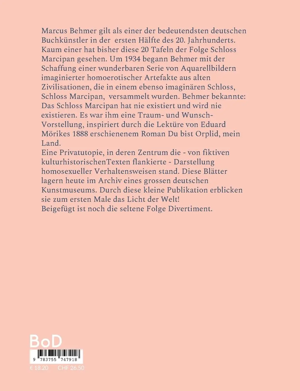 Rückseite: 9783755747918 | Schloss Marcipan | Marcus Behmer | Taschenbuch | 76 S. | Deutsch