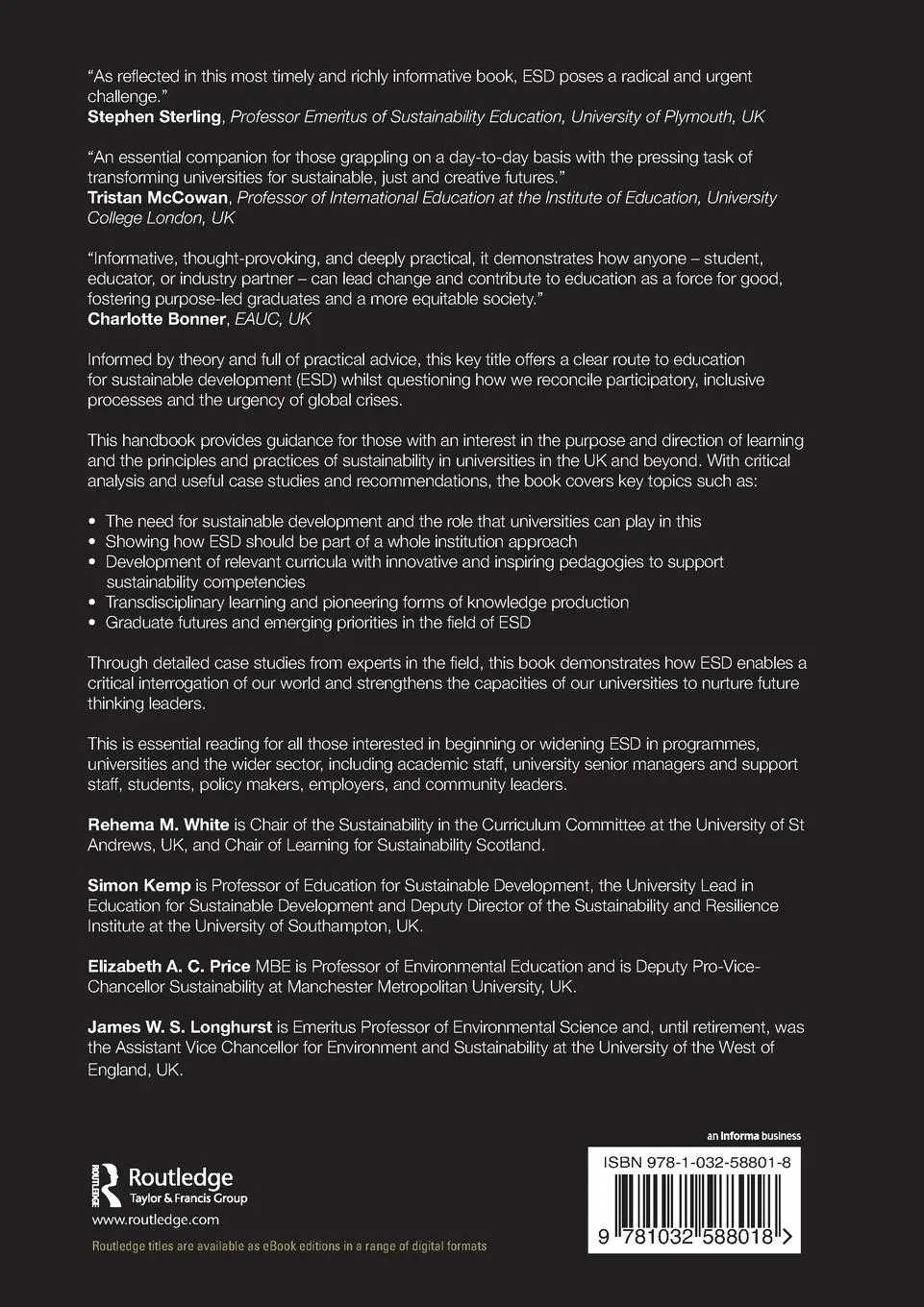 Rückseite: 9781032588018 | Perspectives and Practices of Education for Sustainable Development