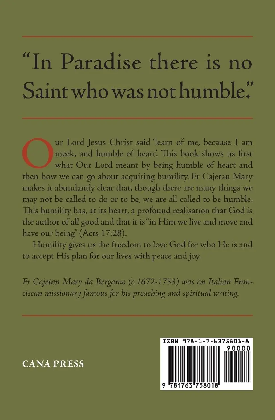 Rückseite: 9781763758018 | Humility of Heart | Cajetan Mary Da Bergamo | Taschenbuch | Englisch