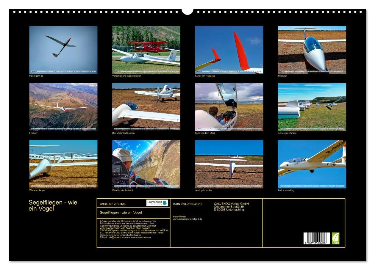 Bild: 9783516048018 | Segelfliegen - wie ein Vogel (Wandkalender 2026 DIN A2 quer),...