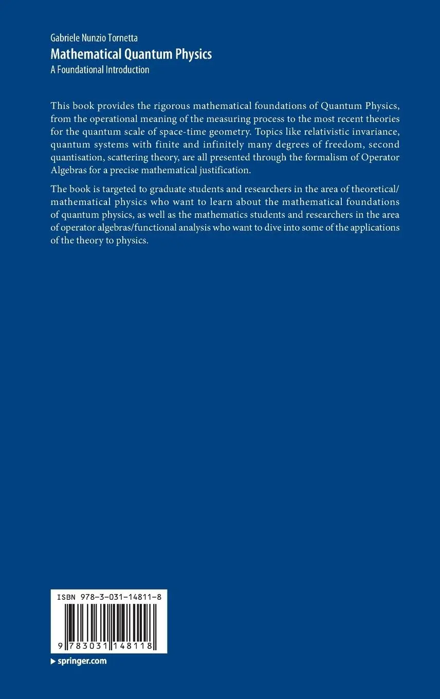 Rückseite: 9783031148118 | Mathematical Quantum Physics | A Foundational Introduction | Tornetta