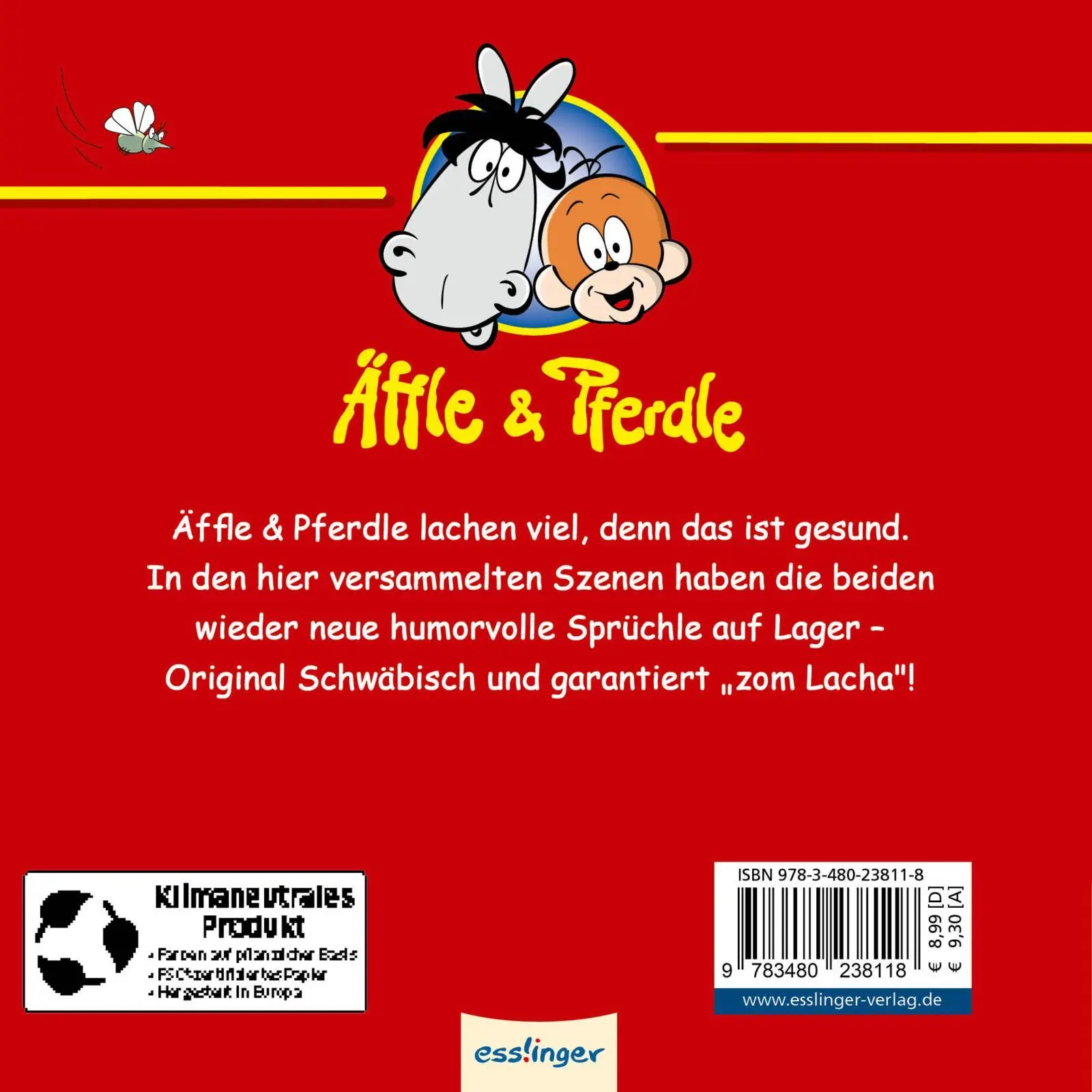 Rückseite: 9783480238118 | Äffle &amp; Pferdle: Lacha isch gsund! | Schwäbische Kult-Comics | Volz