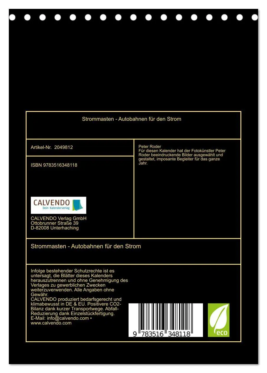 Bild: 9783516348118 | Strommasten - Autobahnen für den Strom (Tischkalender 2026 DIN A5...