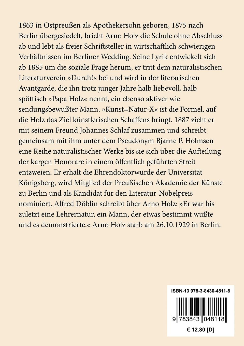 Rückseite: 9783843048118 | Buch der Zeit | Lieder eines Modernen | Arno Holz | Taschenbuch | 2017