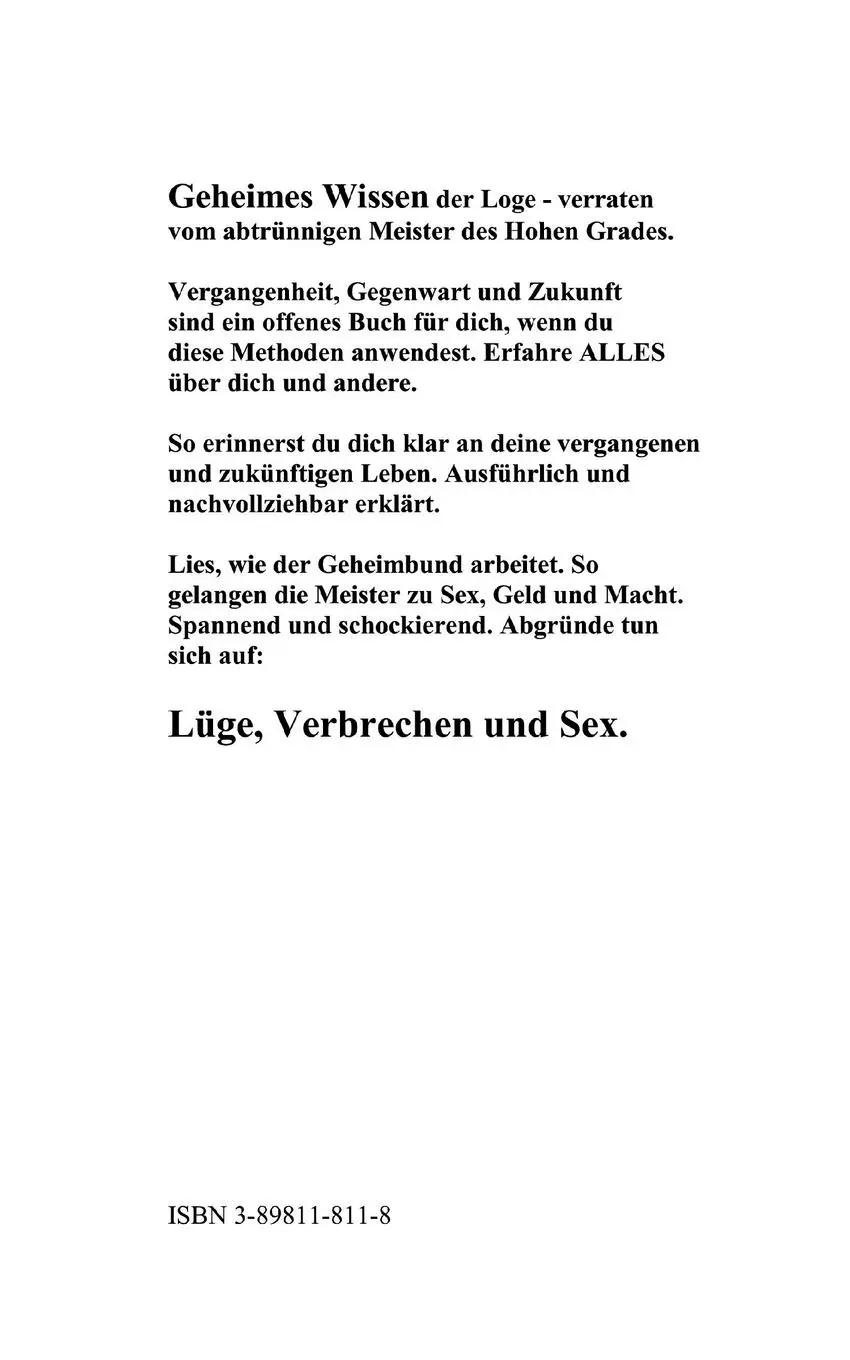 Rückseite: 9783898118118 | 334 Promille Lüge | H. M. V. Stuhl | Taschenbuch | 202 S. | Deutsch
