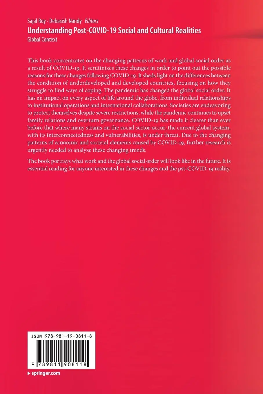 Rückseite: 9789811908118 | Understanding Post-COVID-19 Social and Cultural Realities | Buch