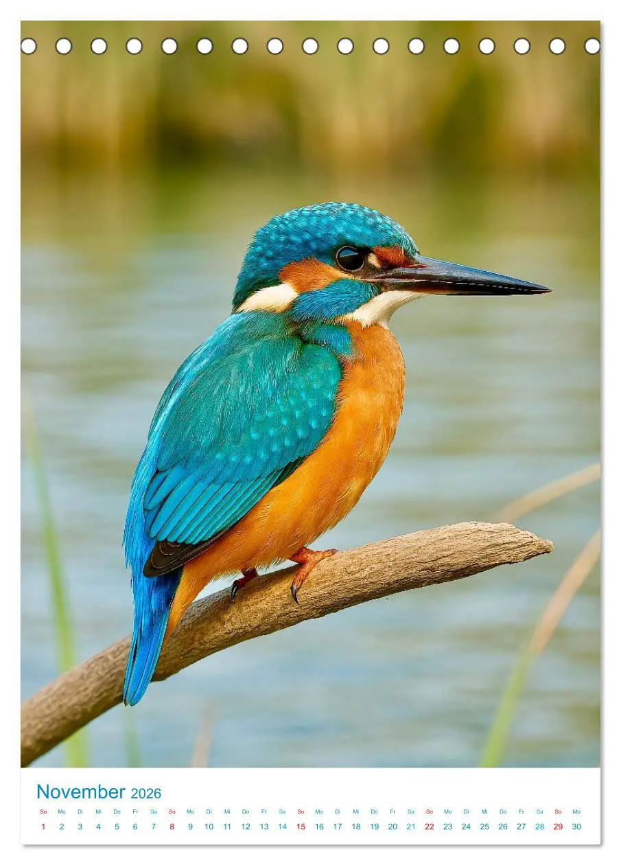 Bild: 9783516648218 | Blaue Vögel (Tischkalender 2026 DIN A5 hoch), CALVENDO Monatskalender