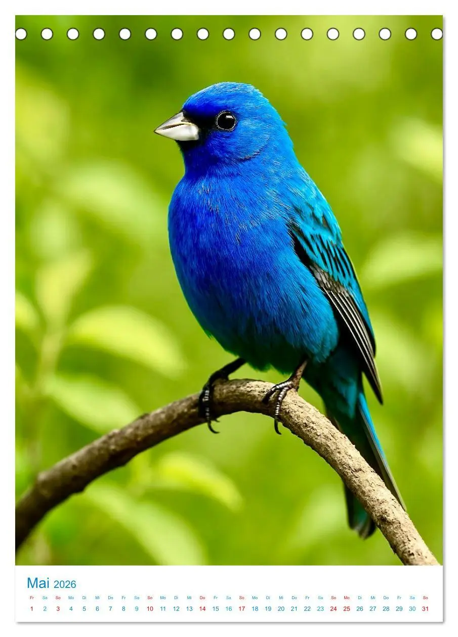 Bild: 9783516648218 | Blaue Vögel (Tischkalender 2026 DIN A5 hoch), CALVENDO Monatskalender