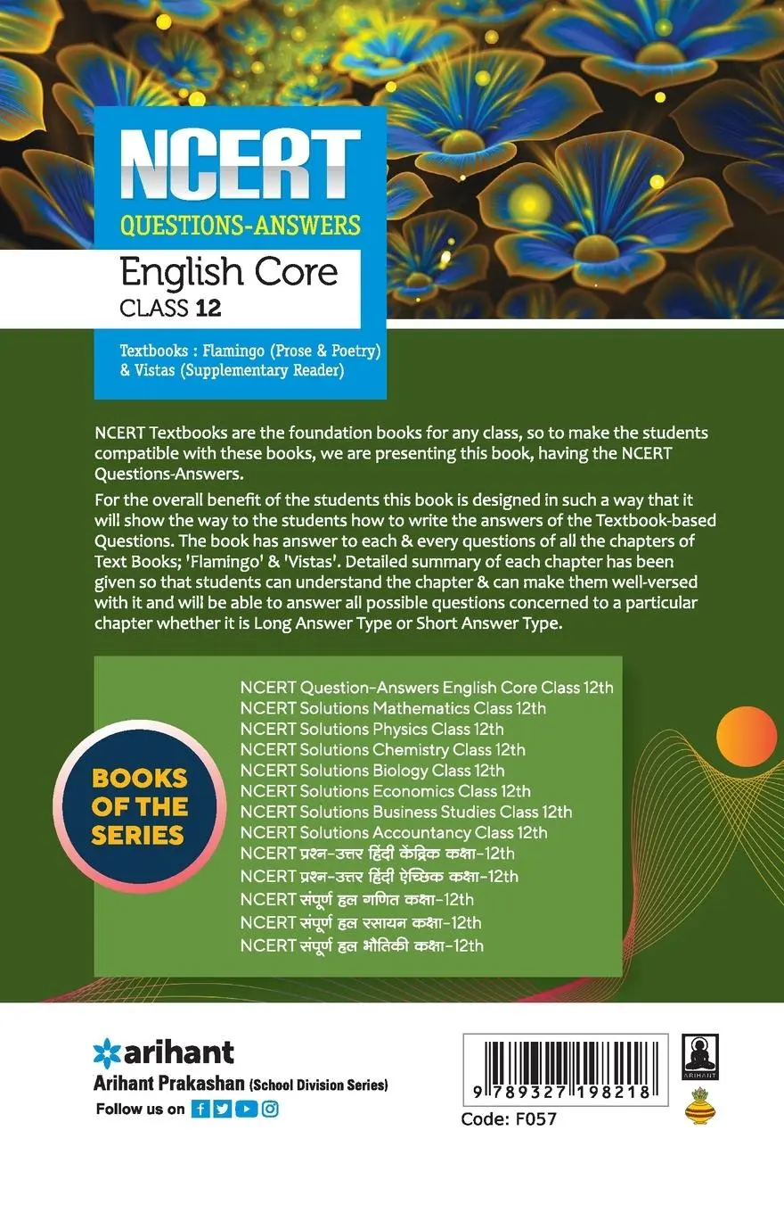 Rückseite: 9789327198218 | NCERT Questions-Answers - English Core for Class 12th | Megha Karnani