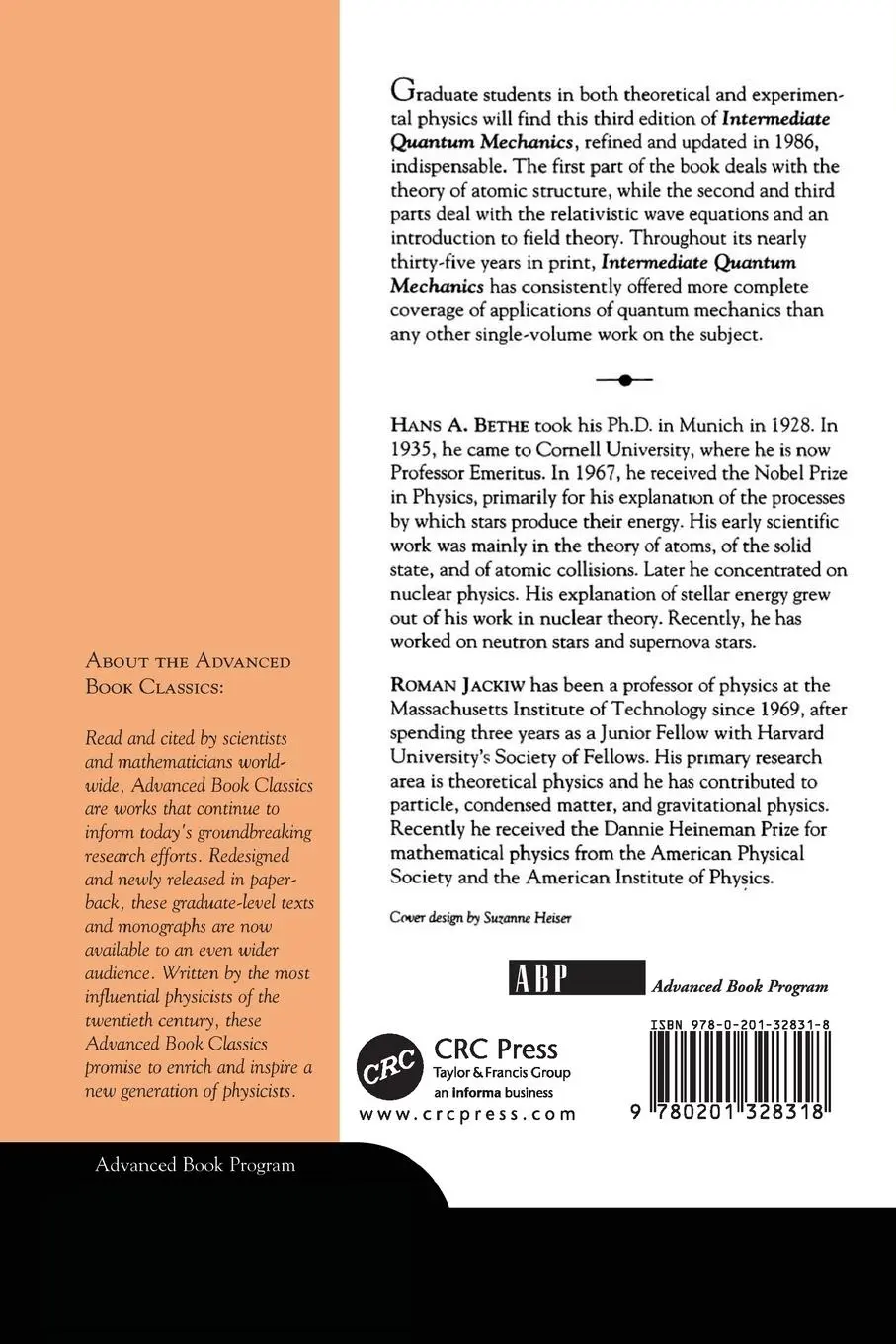 Rückseite: 9780201328318 | Intermediate Quantum Mechanics | Third Edition | Roman Jackiw | Buch