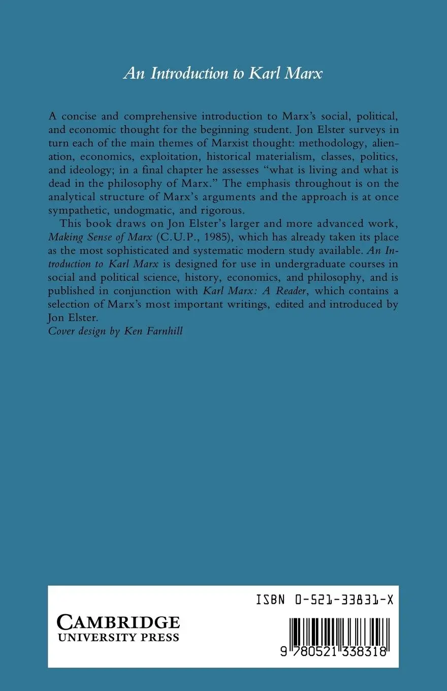 Rückseite: 9780521338318 | An Introduction to Karl Marx | Jon Elster (u. a.) | Taschenbuch | 2005