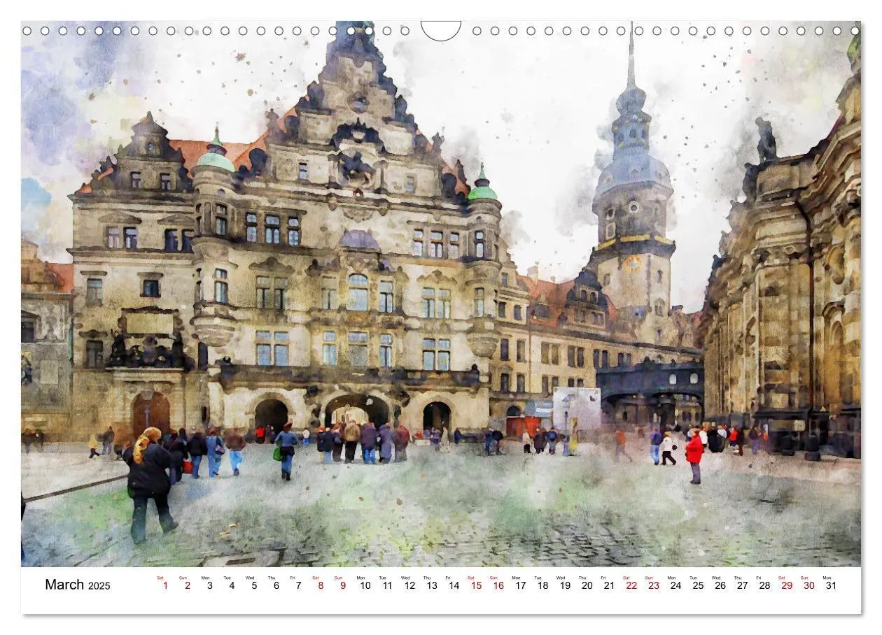 Bild: 9781325838318 | Dresden in watercolours - Tour through the historic old town (Wall...