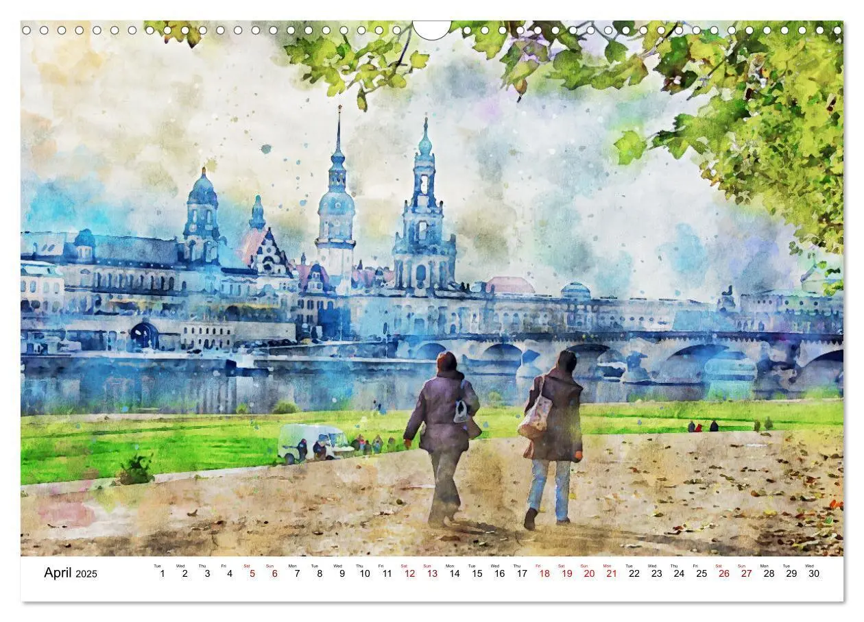 Bild: 9781325838318 | Dresden in watercolours - Tour through the historic old town (Wall...