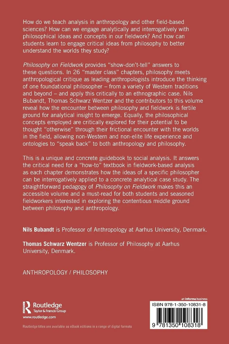 Rückseite: 9781350108318 | Philosophy on Fieldwork | Case Studies in Anthropological Analysis