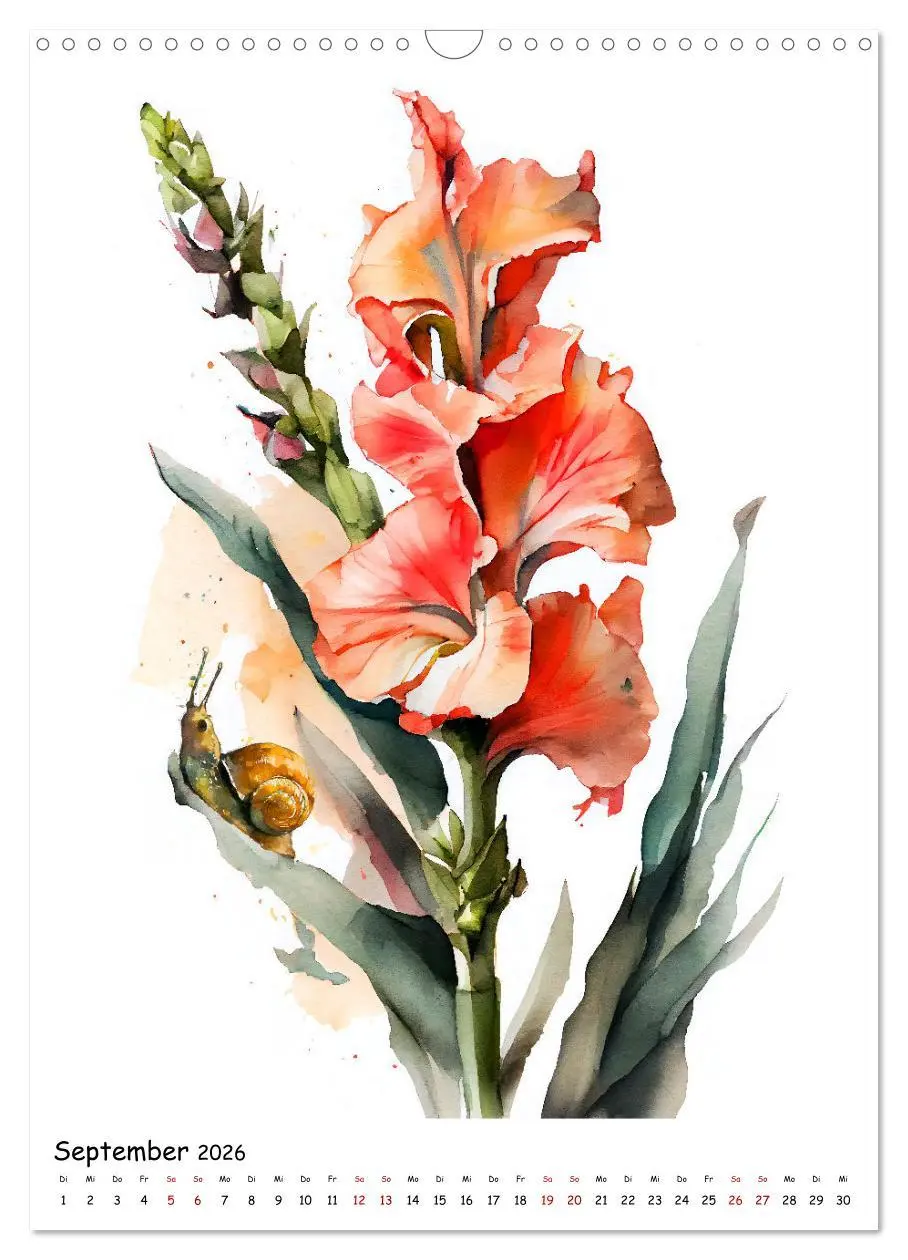 Bild: 9783516328318 | Aquarellmalerei - Blumen und Tiere im Garten (Wandkalender 2026 DIN...