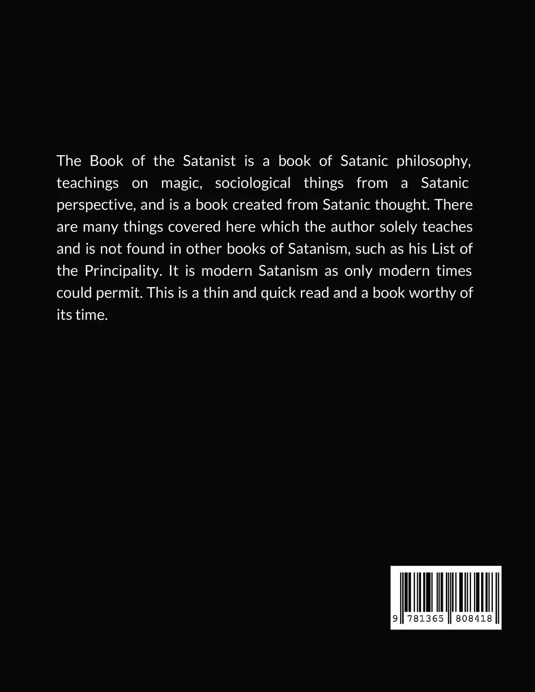 Rückseite: 9781365808418 | Book of the Satanist | Lucifer Damuel White | Taschenbuch | Englisch